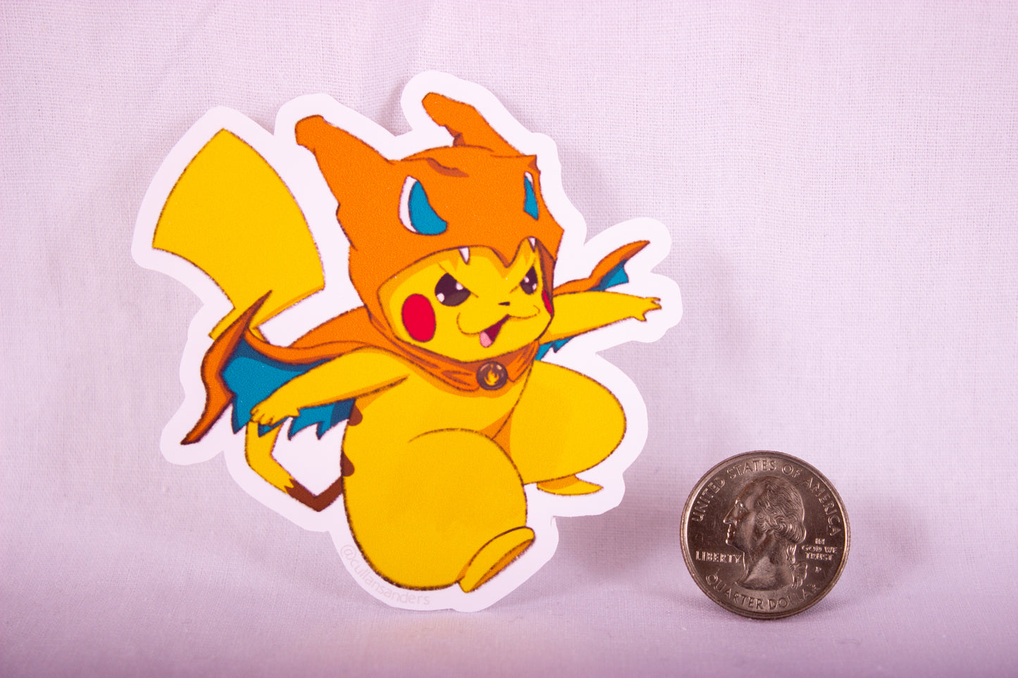 Pikachu's Charizard Costume Sticker