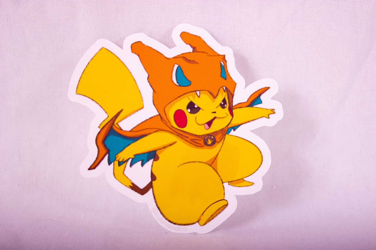 Pikachu's Charizard Costume Sticker