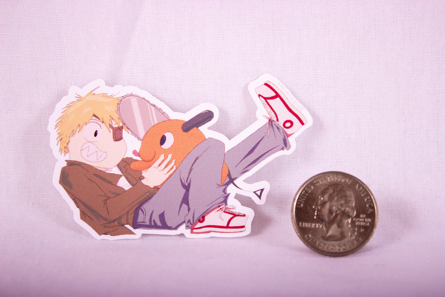 Denji and Pochita Sticker