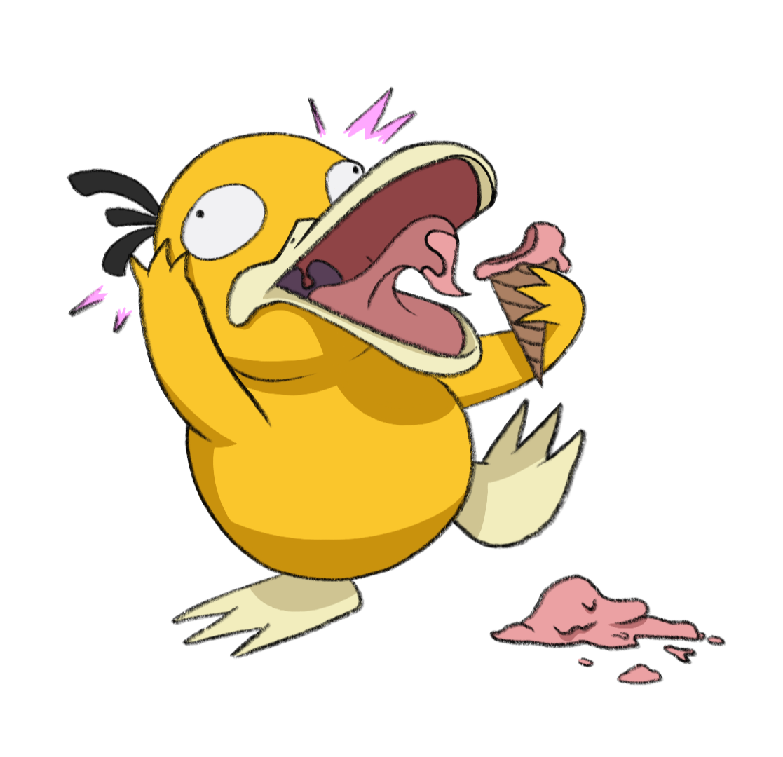 Psyduck Brain Freeze Sticker