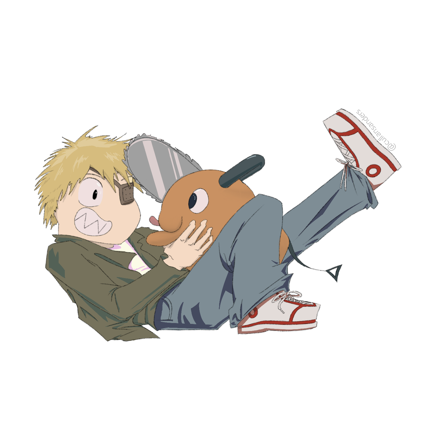Denji and Pochita Sticker