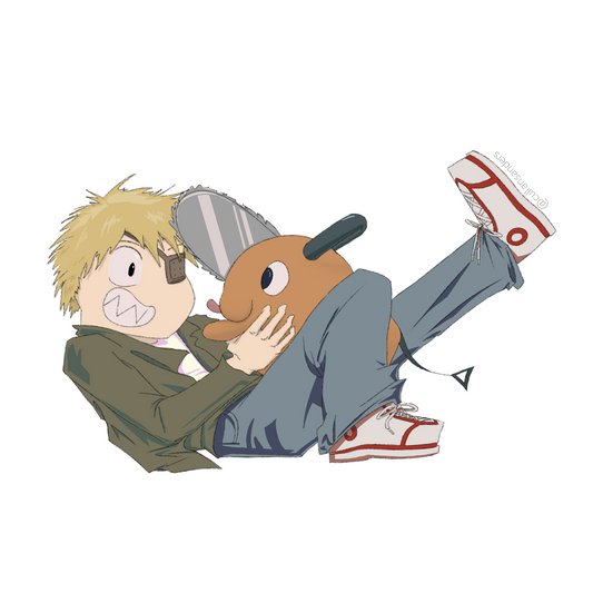 Denji and Pochita Sticker